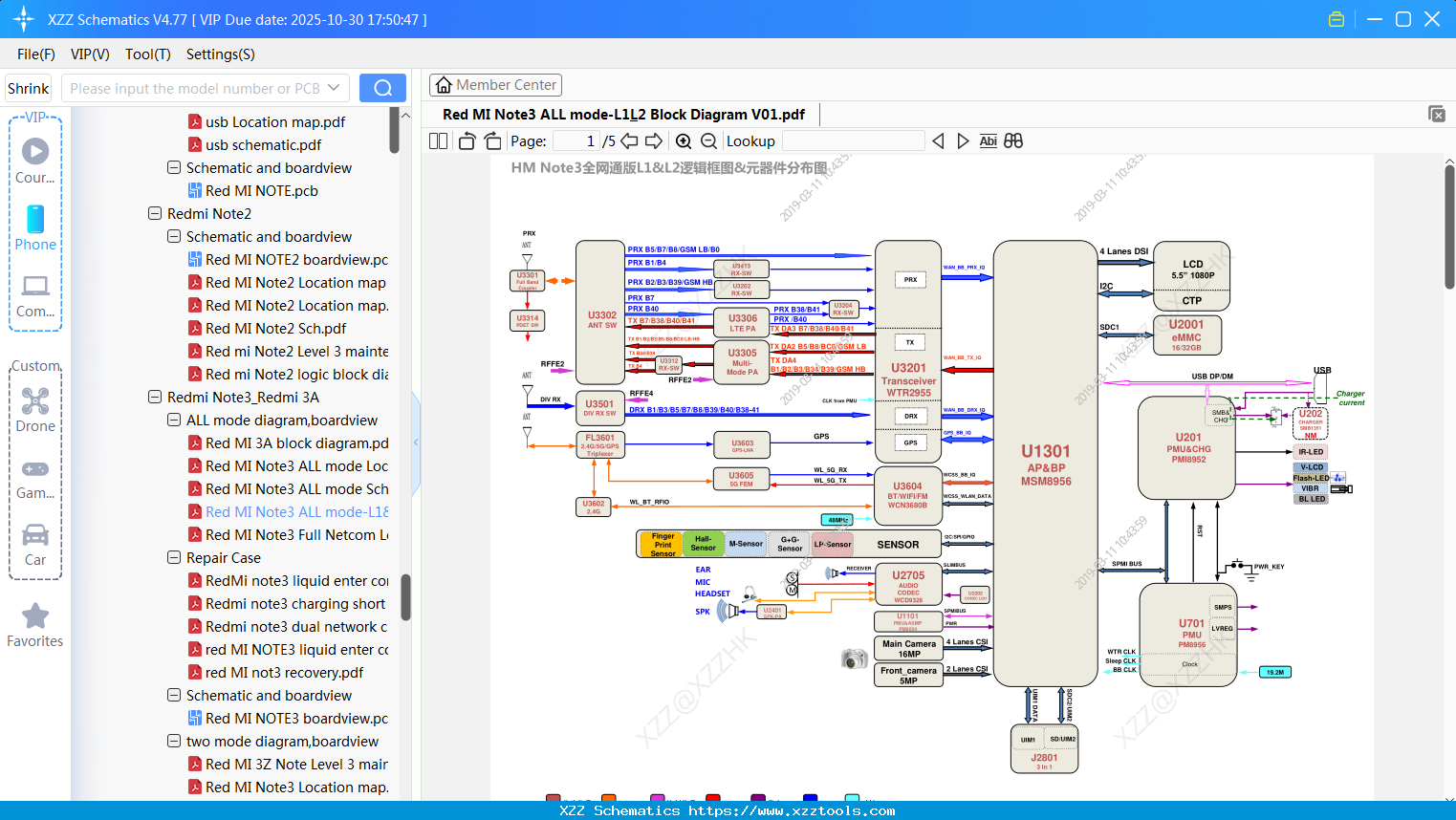 Xiaomi Redmi Note3 ALL Mode-L1&L2 Block Diagram V01